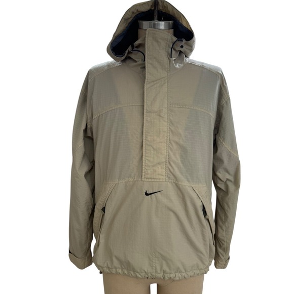 Nike Other - Vintage Nike Center Check Anorak Jacket Pullover Windbreaker Hooded Mens Medium
